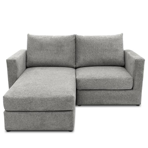 Ecksofa Linlia mit Schlaffunktion Webstoff Aranja: Grau