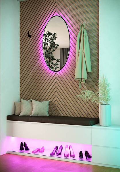 LED-plafondlamp Stripe-Z polycarbonaat - 8-lichts