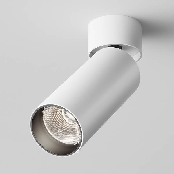 LED-plafondlamp Focus aluminium - 1-lichts - wit