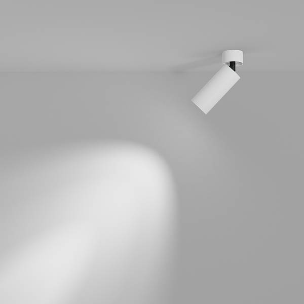LED-plafondlamp Focus aluminium - 1-lichts - wit