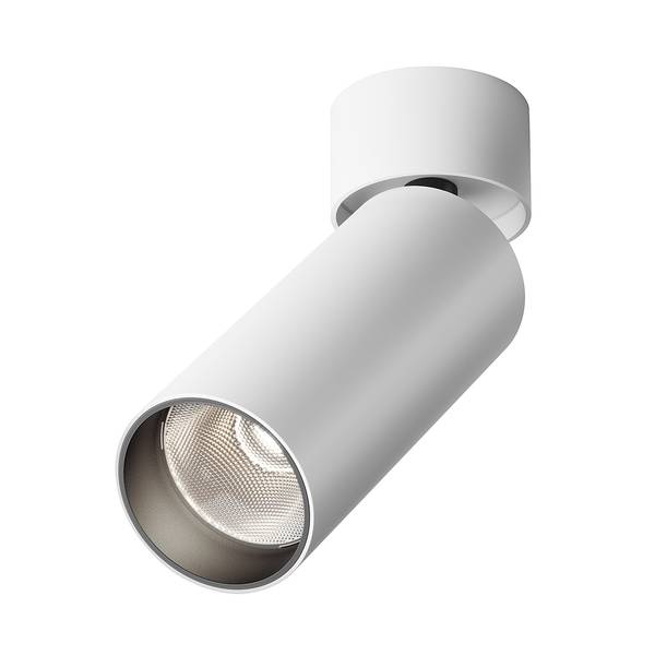LED-plafondlamp Focus aluminium - 1-lichts - wit