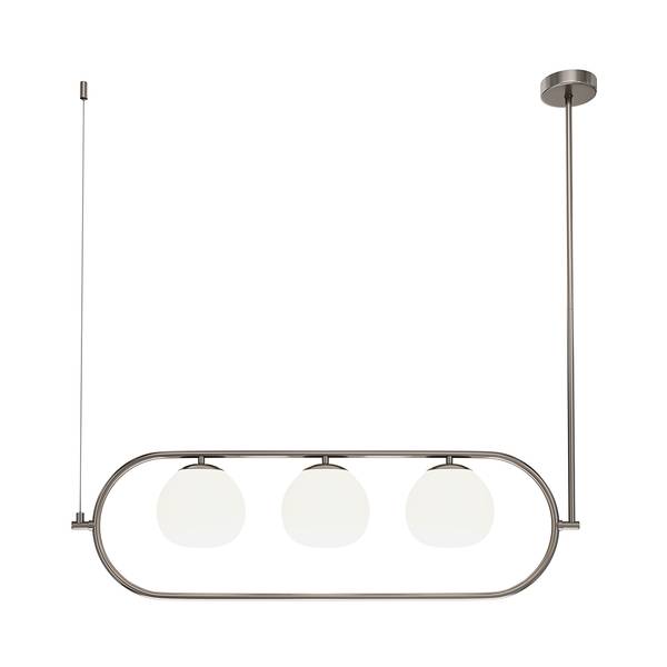 Lampada a sospensione Erich A Vetro opalino / Alluminio - 3 punti luce