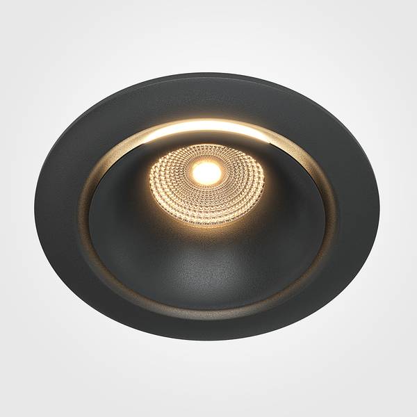 LED-Einbauleuchte Yin Aluminium - 1-flammig - Schwarz