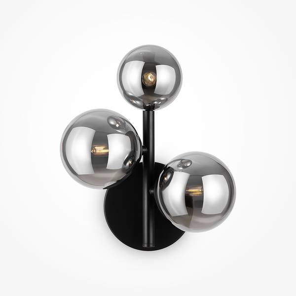 Lampada da parete Dallas A Vetro fumé / Metallo - 3 punti luce