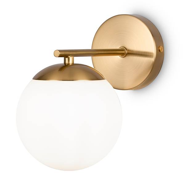 Wandleuchte Marble Milchglas / Metall - 1-flammig