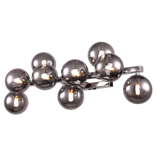 Wandleuchte Dallas Typ D Rauchglas / Metall - 9-flammig