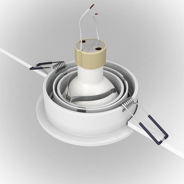 Einbauleuchte Atom Typ A Aluminium - 1-flammig - Weiß
