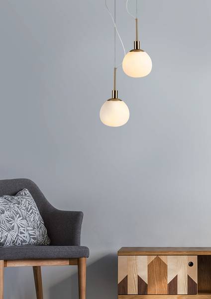 Hanglamp Erich type D melkglas/metaal - 1 -lichts