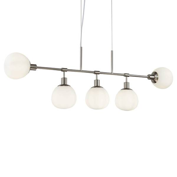 Lampada a sospensione Erich C Vetro opale / Metallo - 5 punti luce
