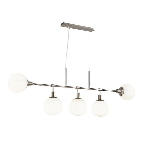 Lampada a sospensione Erich C Vetro opale / Metallo - 5 punti luce