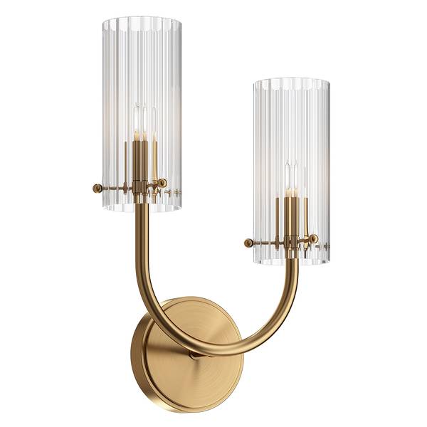Wandlamp Arco transparant glas/metaal - 2-lichts