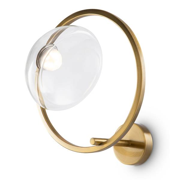 Lampada da parete LED Lunare Vetro trasparente / Metallo - 1 punto luce