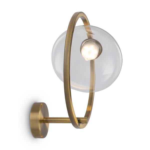 Lampada da parete LED Lunare Vetro trasparente / Metallo - 1 punto luce