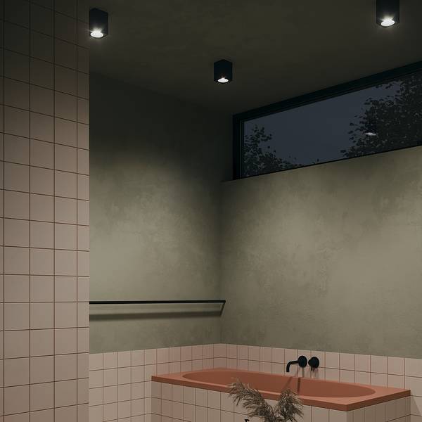 Lampada da soffitto Zoom Alluminio - 1 punto luce - Nero