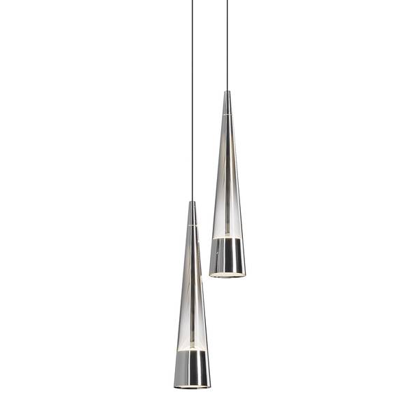 Lampada da parete LED Sintesi Vetro fumé / Metallo - 2 punti luce