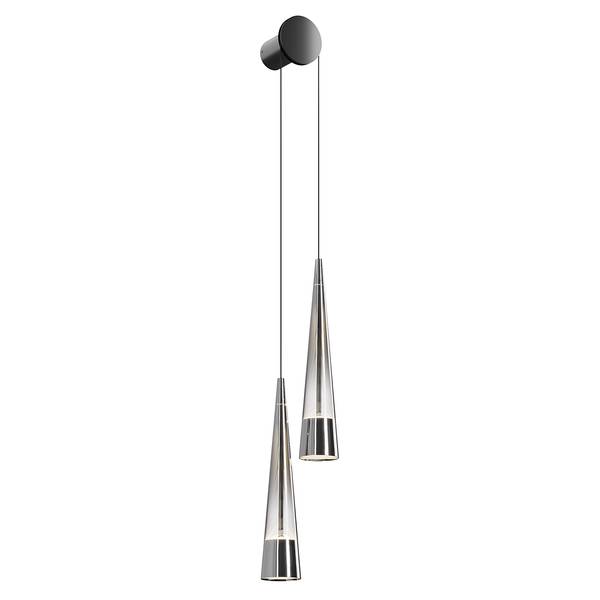 Lampada da parete LED Sintesi Vetro fumé / Metallo - 2 punti luce