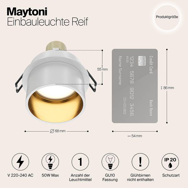 Spot encastrable Reif Aluminium - 1 ampoule