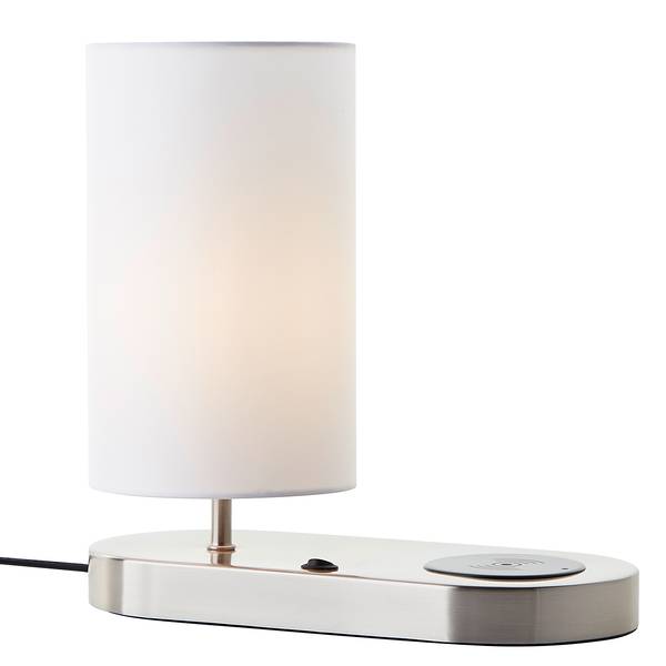 Lampe de table Clarie Tissu mélangé / Fer - 1 ampoule - Blanc