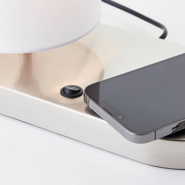 Lampe de table Clarie Tissu mélangé / Fer - 1 ampoule - Blanc