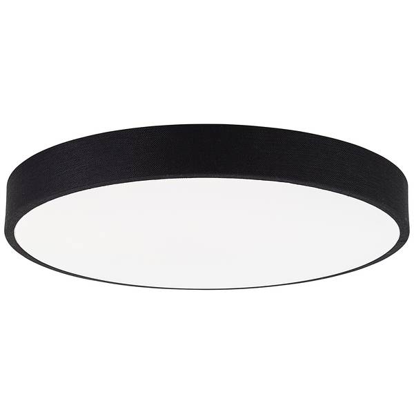 LED-Deckenleuchten Filiz Mischgewebe / Eisen - 1-flammig - Schwarz - Durchmesser: 49 cm