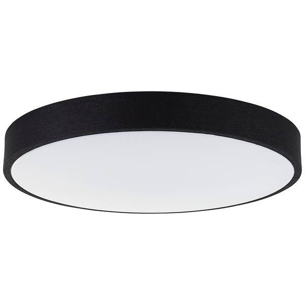 LED-Deckenleuchten Filiz Mischgewebe / Eisen - 1-flammig - Schwarz - Durchmesser: 49 cm