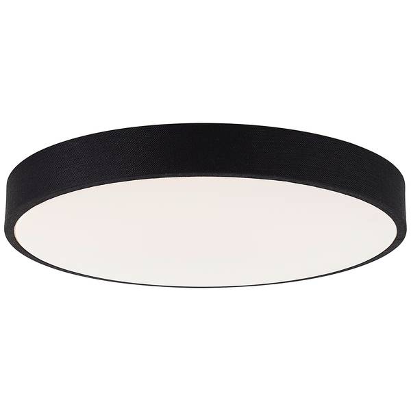 LED-Deckenleuchten Filiz Mischgewebe / Eisen - 1-flammig - Schwarz - Durchmesser: 49 cm