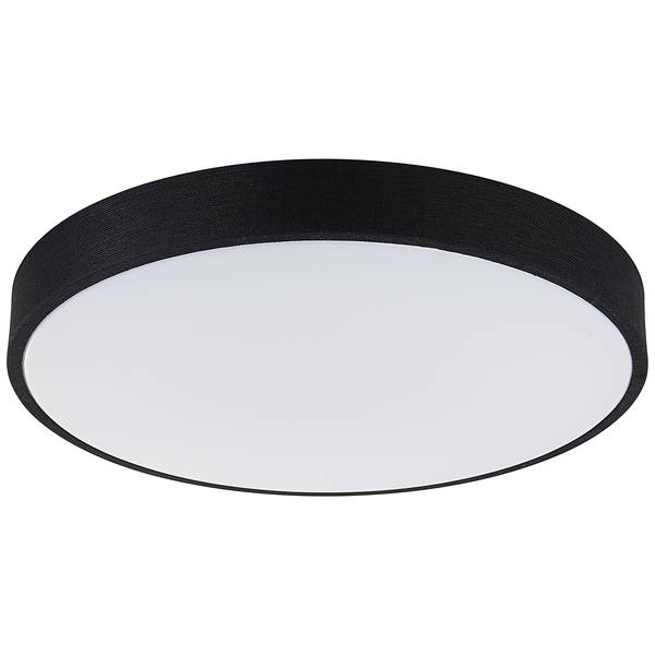 LED-Deckenleuchten Filiz Mischgewebe / Eisen - 1-flammig - Schwarz - Durchmesser: 49 cm
