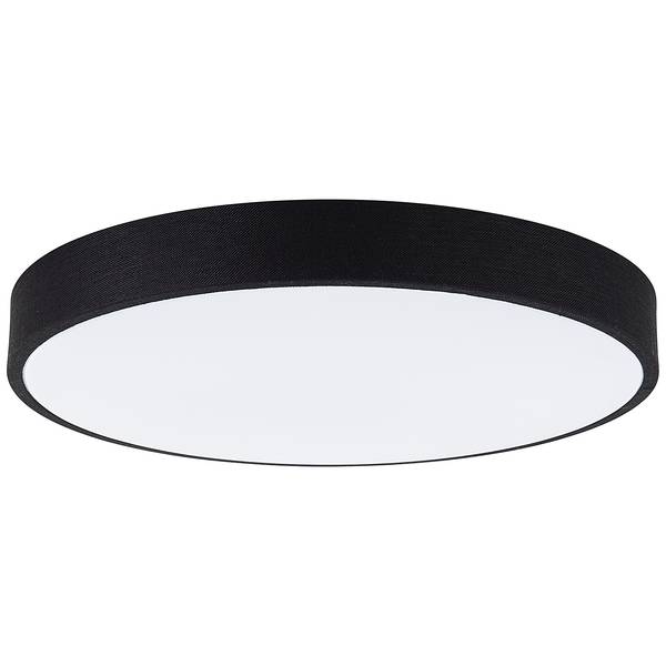 LED-Deckenleuchten Filiz Mischgewebe / Eisen - 1-flammig - Schwarz - Durchmesser: 49 cm