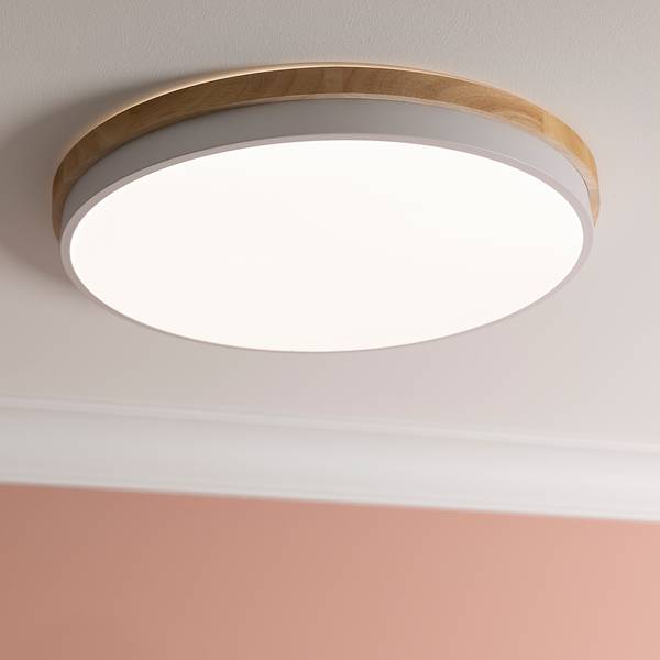 Lampada da soffitto LED Baarlo B Albero della gomma massello / Ferro - 1 punto luce - Diametro: 50 cm