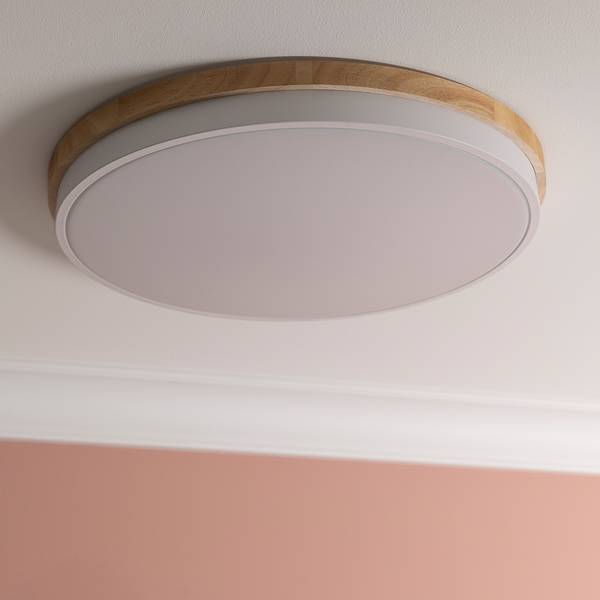 Lampada da soffitto LED Baarlo B Albero della gomma massello / Ferro - 1 punto luce - Diametro: 50 cm