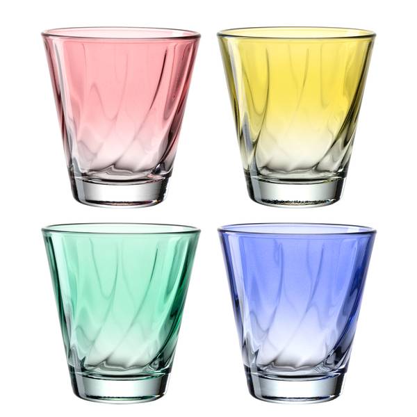 Set 4 bicchieri Twist B Vetro trasparente - Multicolore