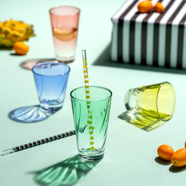 Set 4 bicchieri Twist B Vetro trasparente - Multicolore