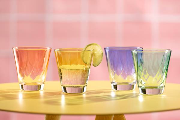 Set 4 bicchieri Twist B Vetro trasparente - Multicolore