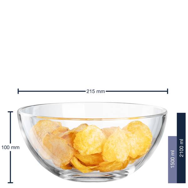 Set schalen & borden Cucina 5-delig transparant glas - transparant