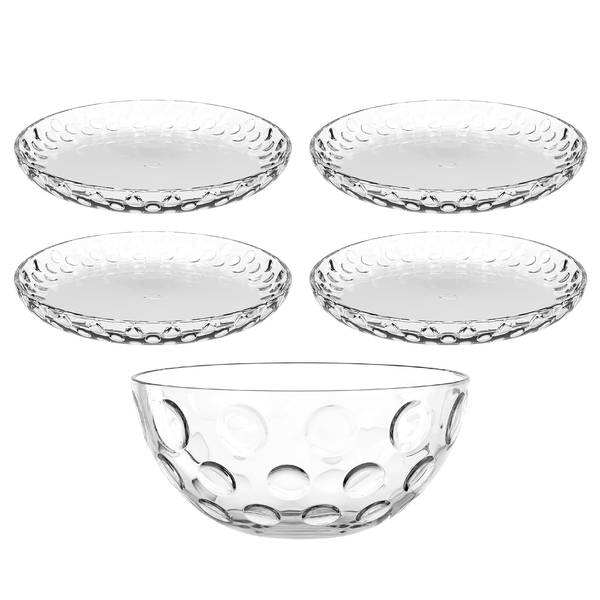 Set schalen & borden Cucina Optik 5-dlg. transparant glas - transparant