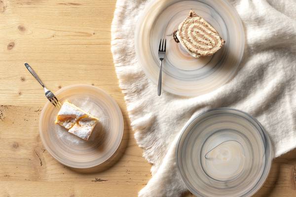 Speiseteller Alabastro Typ D 2er-Set Farbglas - Beige