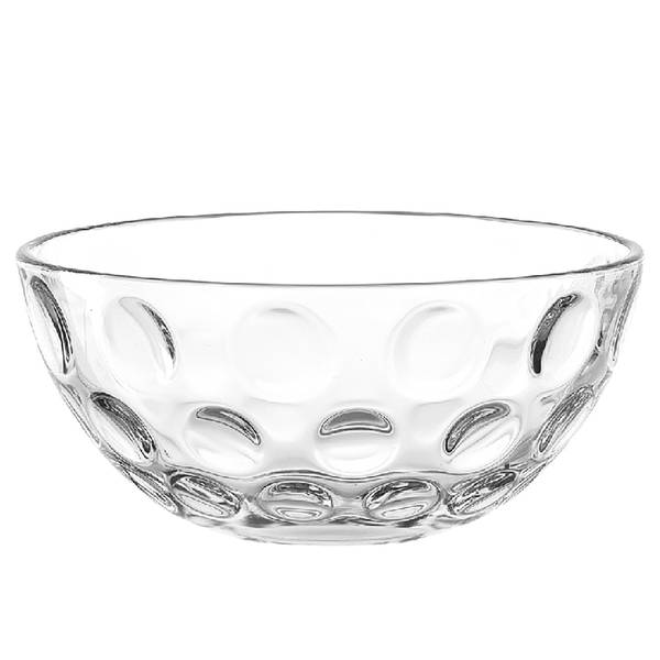 Schaal/kom Cucina Optic set van 6 transparant glas - transparant