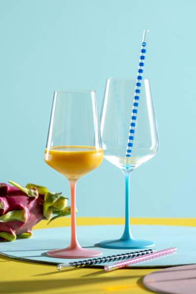 Set di 6 bicchieri da vino A Vetro trasparente - Multicolore