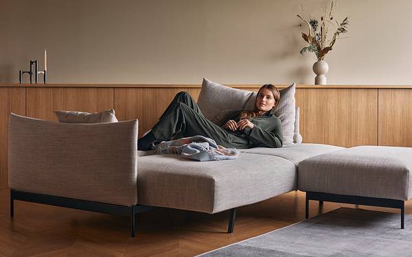 Schlafsofa Malloy Webstoff Kenya: Gravel