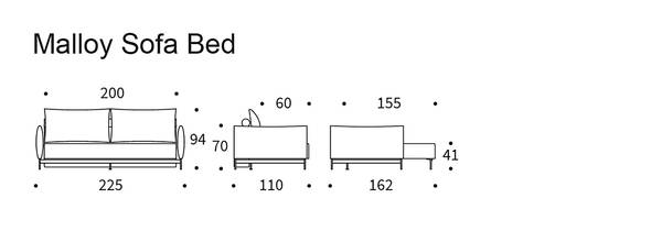 Schlafsofa Malloy Webstoff Kenya: Gravel