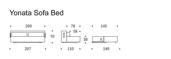 Schlafsofa Yonata Webstoff Phobos: Latte
