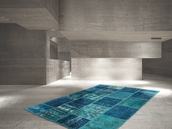Wollen vloerkleed My Spirit type H wol - turquoise - 200 x 290 cm