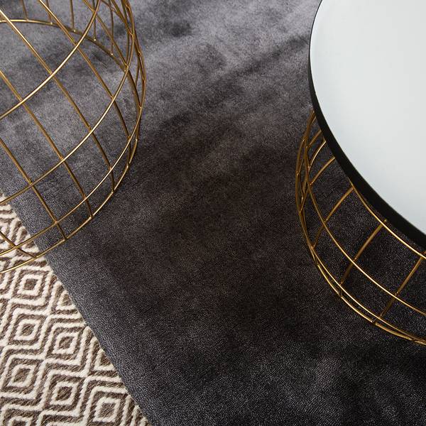 Tappeto a pelo corto My Breeze A Lyocell - Antracite - 80 x 150 cm