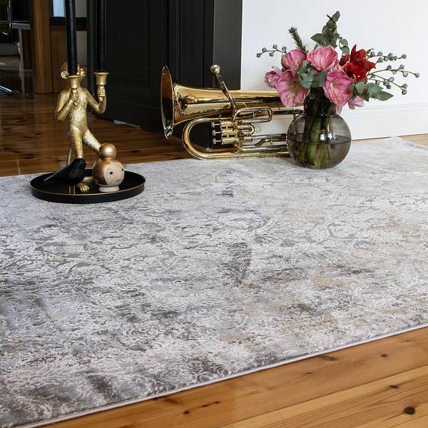 Tappeto a pelo corto My Jewel A Seta di bambù / Acrilico - tortora - 80 x 150 cm