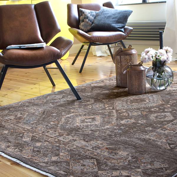 Laagpolig vloerkleed My Laos type C soft polyester - taupe - 120 x 170 cm