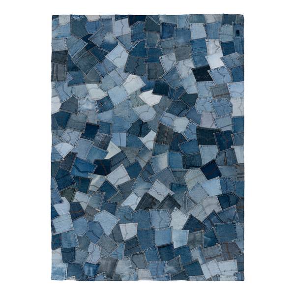 Tappeto a pelo corto My Denim Pocket Cotone riciclato - Blu - 80 x 150 cm