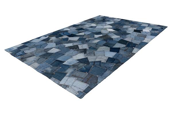 Tappeto a pelo corto My Denim Pocket Cotone riciclato - Blu - 80 x 150 cm