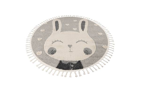 Tappeto cameretta My Fano Rahe rotondo Polipropilene - grigio / Beige