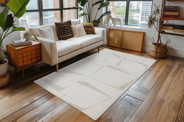 Laagpolig vloerkleed My Parma type A polypropeen/polyester - crèmekleurig - 120 x 170 cm