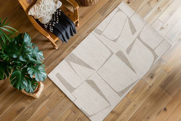 Laagpolig vloerkleed My Parma type A polypropeen/polyester - crèmekleurig - 120 x 170 cm